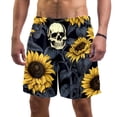 thumbnail image 1 of luoweisi Men's Beach Shorts Quick Dry Swim Trunks with Mesh Lining Sunflower Skull L, 1 of 5