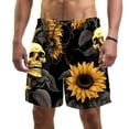 thumbnail image 1 of luoweisi Men's Beach Shorts Quick Dry Swim Trunks with Mesh Lining Sunflower Skull M, 1 of 5