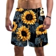 thumbnail image 1 of luoweisi Men's Beach Shorts Quick Dry Swim Trunks with Mesh Lining Sunflower Skull M, 1 of 5