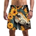 thumbnail image 1 of luoweisi Men's Beach Shorts Quick Dry Swim Trunks with Mesh Lining Sunflower Unicorn L, 1 of 5