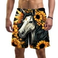thumbnail image 1 of luoweisi Men's Beach Shorts Quick Dry Swim Trunks with Mesh Lining Sunflower Unicorn S, 1 of 5