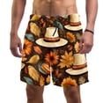 thumbnail image 1 of luoweisi Men's Beach Shorts Quick Dry Swim Trunks with Mesh Lining Thanksgiving Hat 2XL, 1 of 5