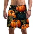 thumbnail image 1 of luoweisi Men's Beach Shorts Quick Dry Swim Trunks with Mesh Lining Thanksgiving Pumpkin L, 1 of 5