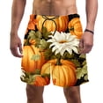 thumbnail image 1 of luoweisi Men's Beach Shorts Quick Dry Swim Trunks with Mesh Lining Thanksgiving Pumpkin L, 1 of 5
