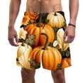thumbnail image 1 of luoweisi Men's Beach Shorts Quick Dry Swim Trunks with Mesh Lining Thanksgiving Pumpkin M, 1 of 5