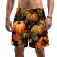 thumbnail image 1 of luoweisi Men's Beach Shorts Quick Dry Swim Trunks with Mesh Lining Thanksgiving Pumpkin S, 1 of 5