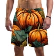 thumbnail image 1 of luoweisi Men's Beach Shorts Quick Dry Swim Trunks with Mesh Lining Thanksgiving Pumpkin S, 1 of 5