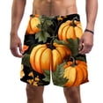thumbnail image 1 of luoweisi Men's Beach Shorts Quick Dry Swim Trunks with Mesh Lining Thanksgiving Pumpkin S, 1 of 5