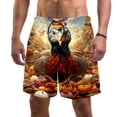 thumbnail image 1 of luoweisi Men's Beach Shorts Quick Dry Swim Trunks with Mesh Lining Thanksgiving Turkey 2XL, 1 of 5
