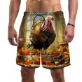 thumbnail image 1 of luoweisi Men's Beach Shorts Quick Dry Swim Trunks with Mesh Lining Thanksgiving Turkey L, 1 of 5