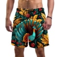 thumbnail image 1 of luoweisi Men's Beach Shorts Quick Dry Swim Trunks with Mesh Lining Thanksgiving Turkey S, 1 of 5