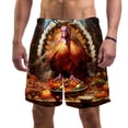 thumbnail image 1 of luoweisi Men's Beach Shorts Quick Dry Swim Trunks with Mesh Lining Thanksgiving Turkey XL, 1 of 5