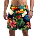 thumbnail image 1 of luoweisi Men's Beach Shorts Quick Dry Swim Trunks with Mesh Lining Toucan L, 1 of 5