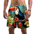 thumbnail image 1 of luoweisi Men's Beach Shorts Quick Dry Swim Trunks with Mesh Lining Toucan L, 1 of 5