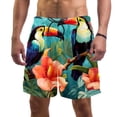 thumbnail image 1 of luoweisi Men's Beach Shorts Quick Dry Swim Trunks with Mesh Lining Toucan L, 1 of 5