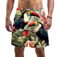 thumbnail image 1 of luoweisi Men's Beach Shorts Quick Dry Swim Trunks with Mesh Lining Toucan L, 1 of 5