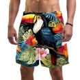 thumbnail image 1 of luoweisi Men's Beach Shorts Quick Dry Swim Trunks with Mesh Lining Toucan M, 1 of 5