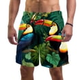 thumbnail image 1 of luoweisi Men's Beach Shorts Quick Dry Swim Trunks with Mesh Lining Toucan S, 1 of 5