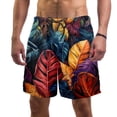 thumbnail image 1 of luoweisi Men's Beach Shorts Quick Dry Swim Trunks with Mesh Lining Tropical Leaves 2XL, 1 of 5