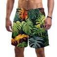 thumbnail image 1 of luoweisi Men's Beach Shorts Quick Dry Swim Trunks with Mesh Lining Tropical Leaves L, 1 of 5
