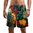 thumbnail image 1 of luoweisi Men's Beach Shorts Quick Dry Swim Trunks with Mesh Lining Tropical Leaves L, 1 of 5