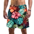 thumbnail image 1 of luoweisi Men's Beach Shorts Quick Dry Swim Trunks with Mesh Lining Tropical Leaves M, 1 of 5