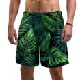 thumbnail image 1 of luoweisi Men's Beach Shorts Quick Dry Swim Trunks with Mesh Lining Tropical Leaves M, 1 of 5