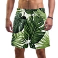 thumbnail image 1 of luoweisi Men's Beach Shorts Quick Dry Swim Trunks with Mesh Lining Tropical Leaves M, 1 of 5