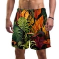 thumbnail image 1 of luoweisi Men's Beach Shorts Quick Dry Swim Trunks with Mesh Lining Tropical Leaves S, 1 of 5