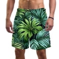 thumbnail image 1 of luoweisi Men's Beach Shorts Quick Dry Swim Trunks with Mesh Lining Tropical Leaves XL, 1 of 5