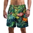 thumbnail image 1 of luoweisi Men's Beach Shorts Quick Dry Swim Trunks with Mesh Lining Tropical Plants M, 1 of 5