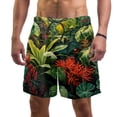 thumbnail image 1 of luoweisi Men's Beach Shorts Quick Dry Swim Trunks with Mesh Lining Tropical Plants S, 1 of 5