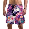 thumbnail image 1 of luoweisi Men's Beach Shorts Quick Dry Swim Trunks with Mesh Lining Unicorn L, 1 of 5