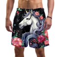 thumbnail image 1 of luoweisi Men's Beach Shorts Quick Dry Swim Trunks with Mesh Lining Unicorn XL, 1 of 5