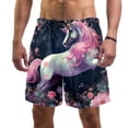 thumbnail image 1 of luoweisi Men's Beach Shorts Quick Dry Swim Trunks with Mesh Lining Unicorn XL, 1 of 5