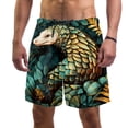 thumbnail image 1 of luoweisi Men's Beach Shorts Quick Dry Swim Trunks with Mesh Lining Unique Pangolin L, 1 of 5