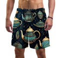 thumbnail image 1 of luoweisi Men's Beach Shorts Quick Dry Swim Trunks with Mesh Lining Vintage Teapot L, 1 of 5
