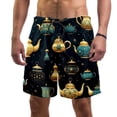 thumbnail image 1 of luoweisi Men's Beach Shorts Quick Dry Swim Trunks with Mesh Lining Vintage Teapot L, 1 of 5