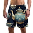 thumbnail image 1 of luoweisi Men's Beach Shorts Quick Dry Swim Trunks with Mesh Lining Vintage Teapot M, 1 of 5