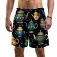 thumbnail image 1 of luoweisi Men's Beach Shorts Quick Dry Swim Trunks with Mesh Lining Vintage Teapot XL, 1 of 5
