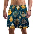 thumbnail image 1 of luoweisi Men's Beach Shorts Quick Dry Swim Trunks with Mesh Lining Vintage Teapot XL, 1 of 5