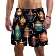 thumbnail image 1 of luoweisi Men's Beach Shorts Quick Dry Swim Trunks with Mesh Lining Vintage Teapot XL, 1 of 5