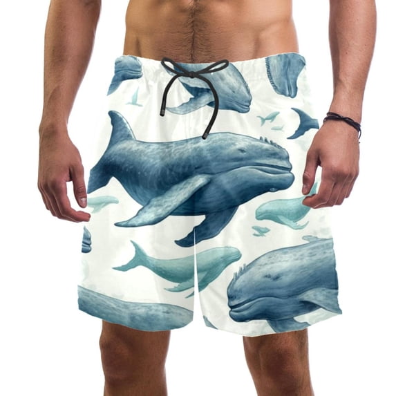 luoweisi Men's Beach Shorts Quick Dry Swim Trunks with Mesh Lining Whale M