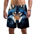 thumbnail image 1 of luoweisi Men's Beach Shorts Quick Dry Swim Trunks with Mesh Lining Wolf L, 1 of 5
