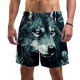 thumbnail image 1 of luoweisi Men's Beach Shorts Quick Dry Swim Trunks with Mesh Lining Wolf L, 1 of 5