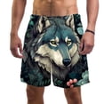 thumbnail image 1 of luoweisi Men's Beach Shorts Quick Dry Swim Trunks with Mesh Lining Wolf L, 1 of 5