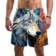 thumbnail image 1 of luoweisi Men's Beach Shorts Quick Dry Swim Trunks with Mesh Lining Wolf M, 1 of 5