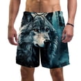 thumbnail image 1 of luoweisi Men's Beach Shorts Quick Dry Swim Trunks with Mesh Lining Wolf M, 1 of 5