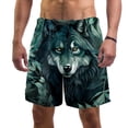 thumbnail image 1 of luoweisi Men's Beach Shorts Quick Dry Swim Trunks with Mesh Lining Wolf M, 1 of 1