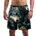 thumbnail image 1 of luoweisi Men's Beach Shorts Quick Dry Swim Trunks with Mesh Lining Wolf S, 1 of 5